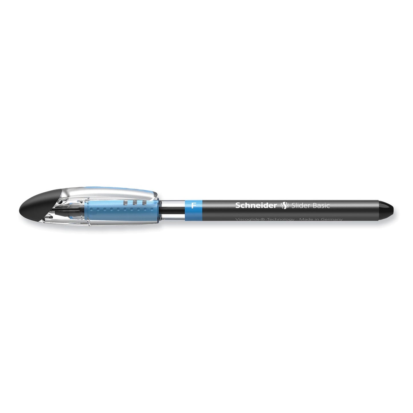 Schneider Slider Basic Ballpoint Pen, Stick, Fine 0.7 mm, Black Ink, Black Barrel, 10/Box