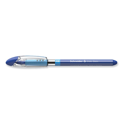 Schneider Slider Basic Ballpoint Pen, Stick, Extra-Bold 1.4 mm, Blue Ink, Blue Barrel, 10/Box