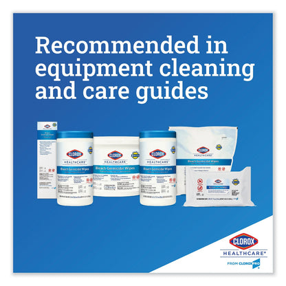 Clorox Bleach Germicidal Wipes, 12 x 12, Unscented, 110/Canister, 2/Carton