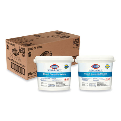Clorox Bleach Germicidal Wipes, 12 x 12, Unscented, 110/Canister, 2/Carton