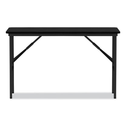 Alera Wood Folding Table, Rectangular, 48w x 23.88d x 29h, Black