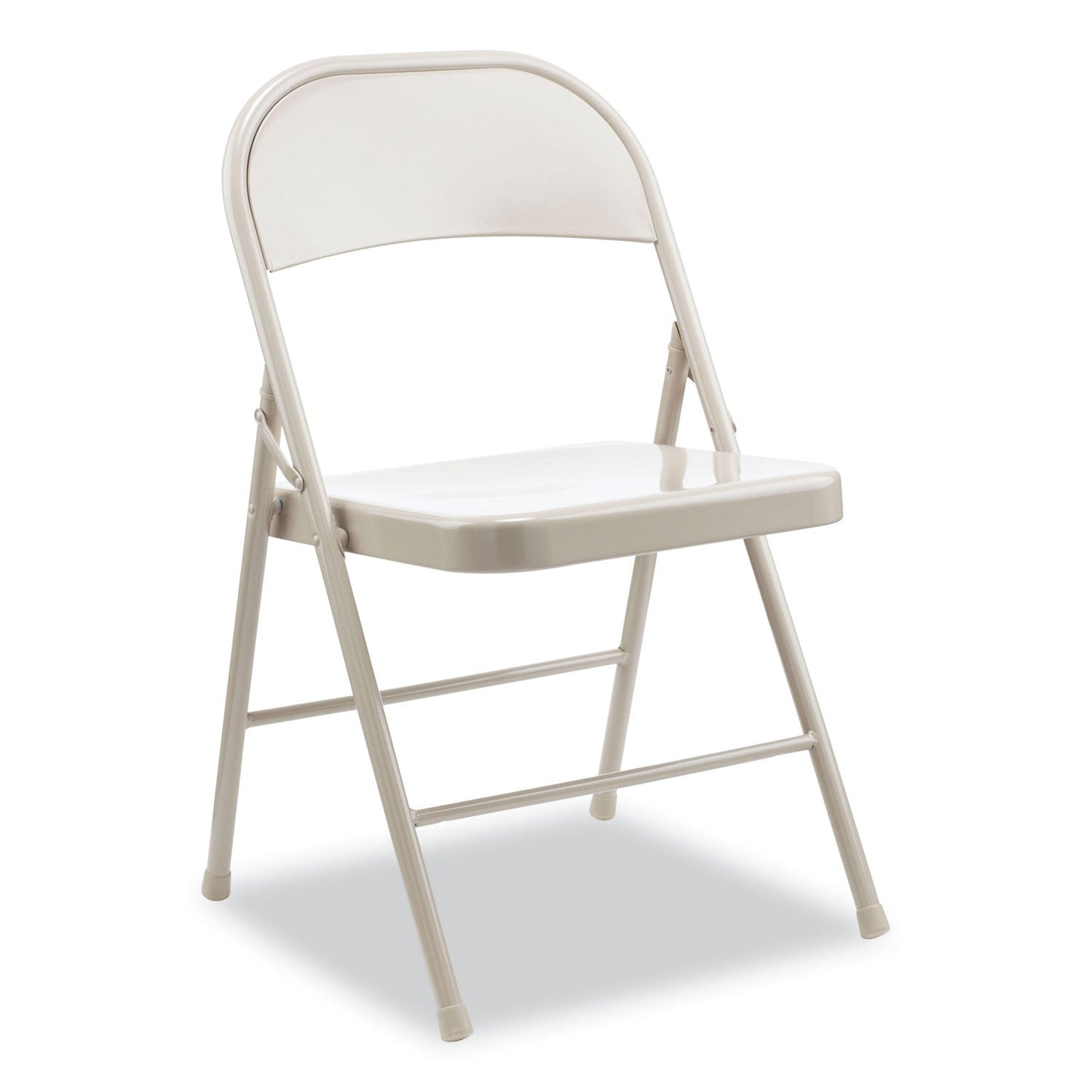 Alera Armless Steel Folding Chair, Supports Up to 275 lb, Taupe, 4/Carton