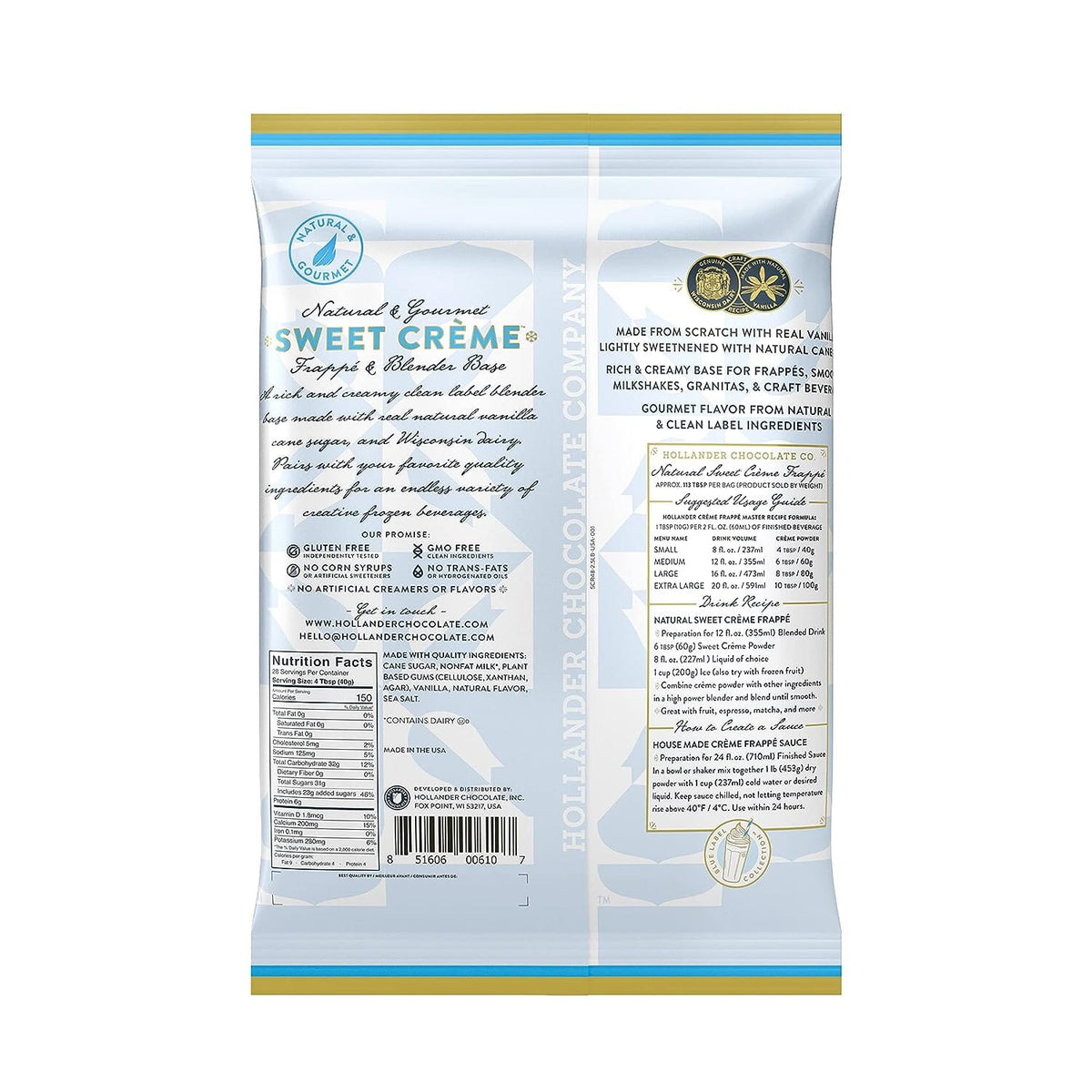 Hollander Chocolate - Sweet Creme Frappe Blender Base