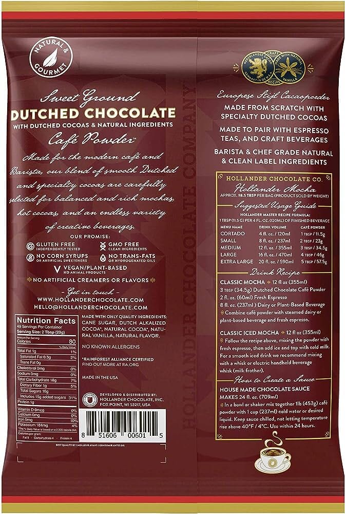 Hollander Chocolate - Sweet Ground Chocolate Powder
