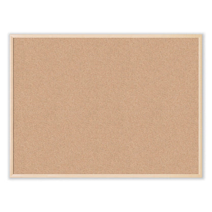 U Brands Cork Bulletin Board, 47 x 35, Natural Surface, Birch Frame