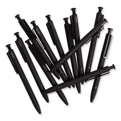 U Brands Monterey Ballpoint Pen, Medium 1 mm, Black Ink, Black Barrel, Dozen