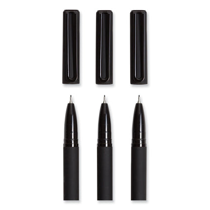 U Brands Catalina Porous Point Pen, Stick, Fine 0.7 mm, Black Ink, Black Barrel, 12/Pack