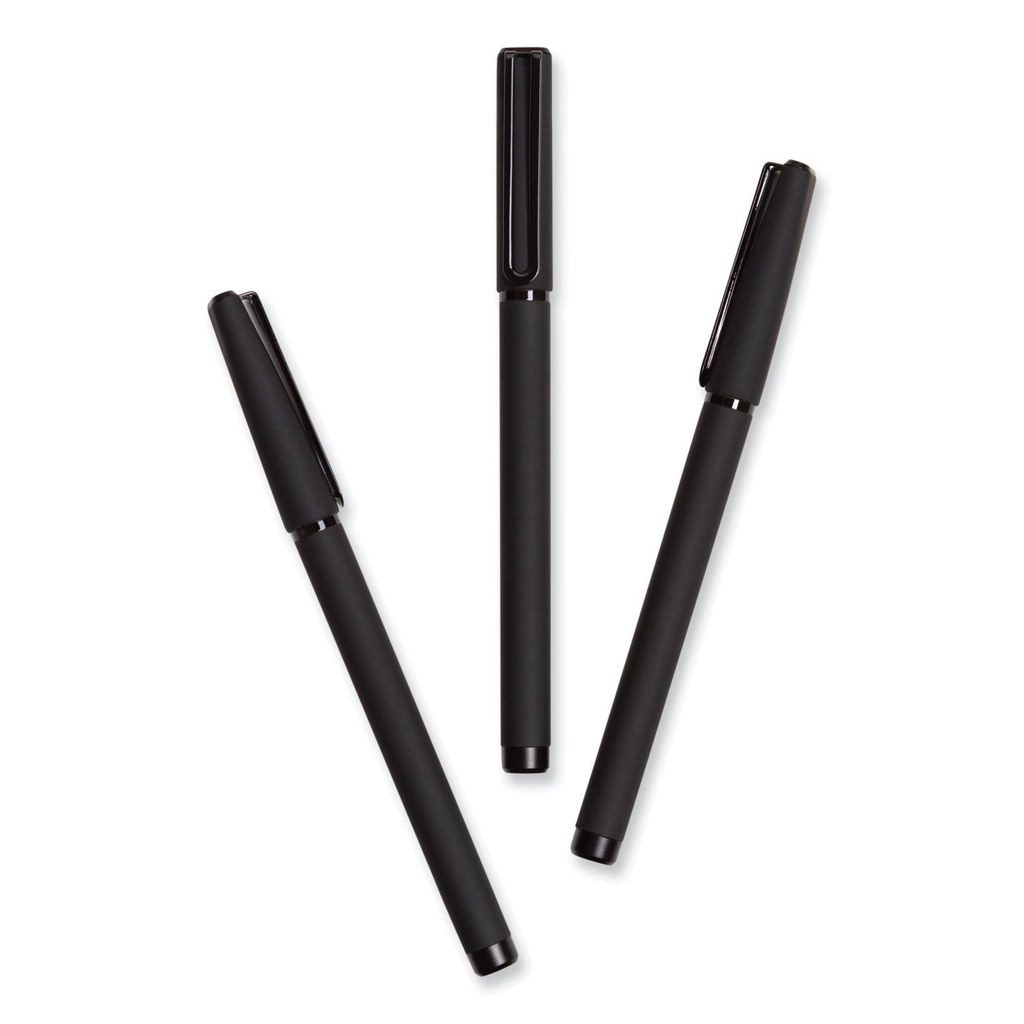 U Brands Catalina Porous Point Pen, Stick, Fine 0.7 mm, Black Ink, Black Barrel, 12/Pack