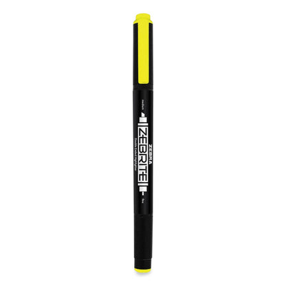 Zebra Zebrite Eco Double-Ended Highlighter, Fluorescent Yellow Ink, Med-Chisel/Fine-Bullet Tips, White/Black/Yellow Barrel, Dozen