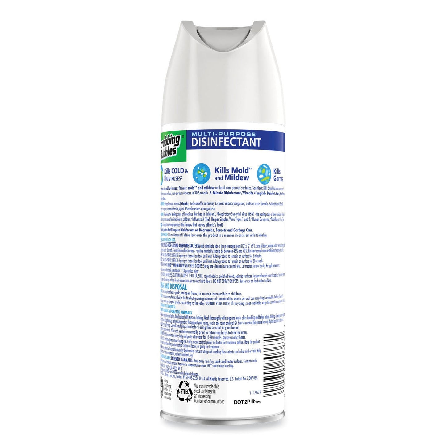 Scrubbing Bubbles Multi-Purpose Disinfectant Spray, 12 oz Aerosol Spray, 12/Carton