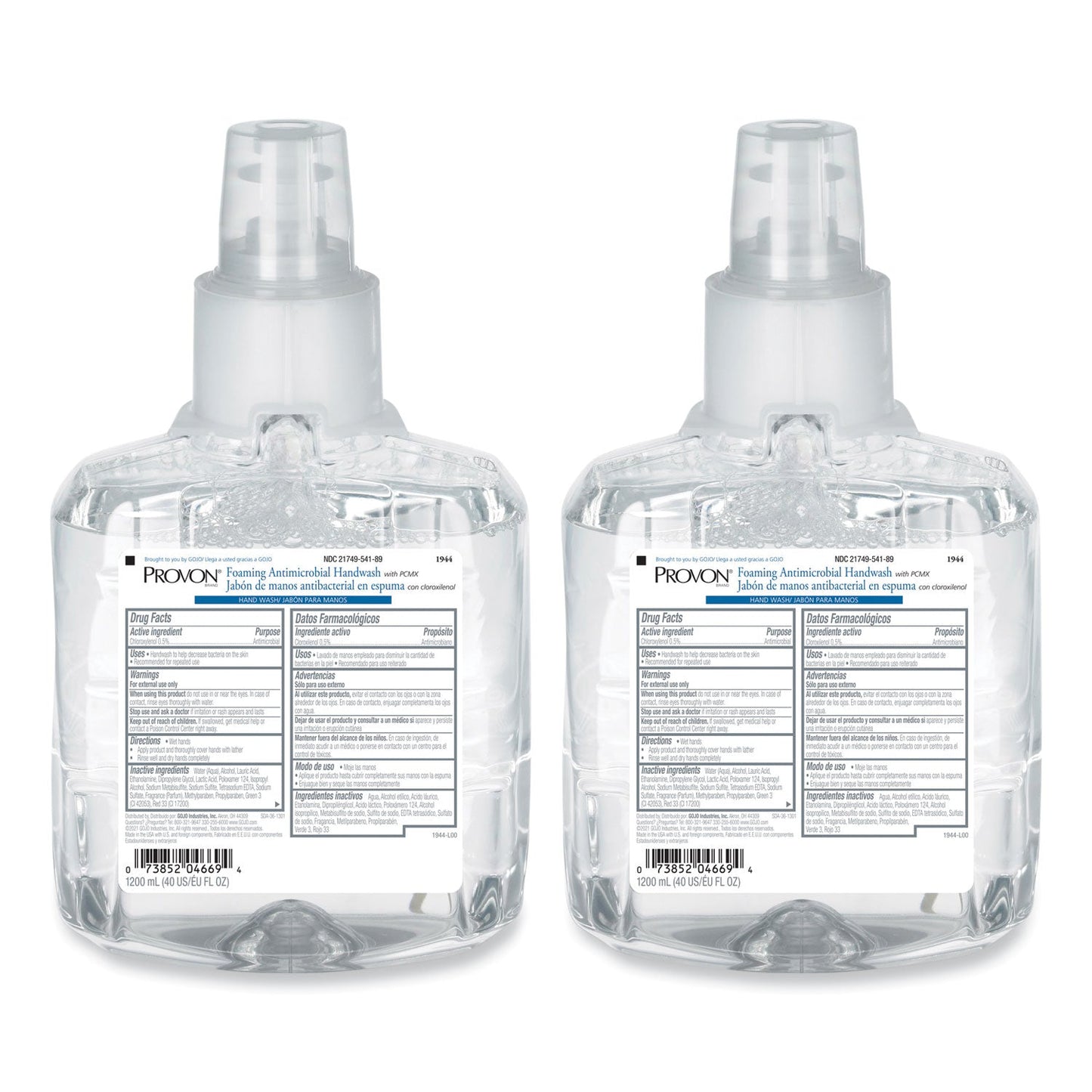 PROVON Clear and Mild Foam Hand Wash, Unscented, 1,200 mL Refill, 2/Carton