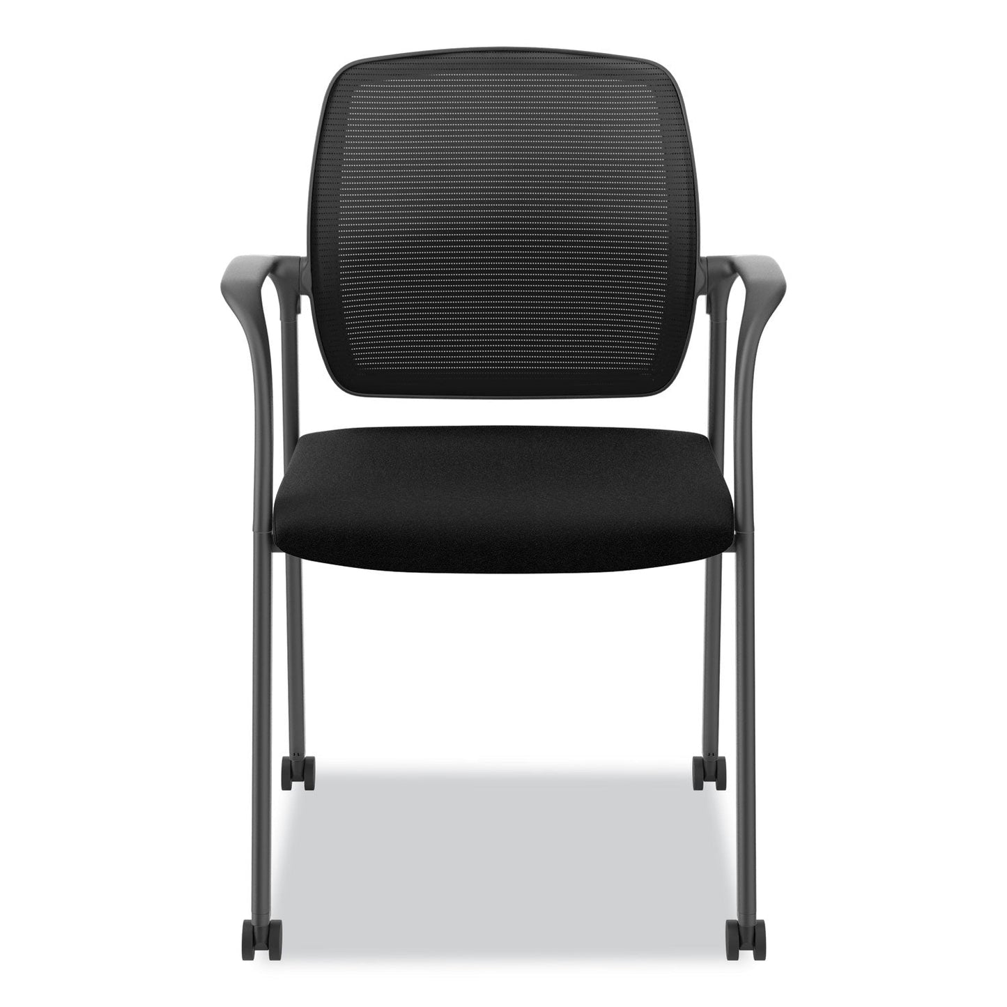 HON Nucleus Series Recharge Guest Chair, Supports Up to 300 lb, 17.62" Seat Height, Black Seat/Back, Black Base