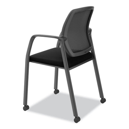 HON Nucleus Series Recharge Guest Chair, Supports Up to 300 lb, 17.62" Seat Height, Black Seat/Back, Black Base