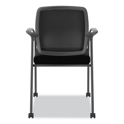 HON Nucleus Series Recharge Guest Chair, Supports Up to 300 lb, 17.62" Seat Height, Black Seat/Back, Black Base