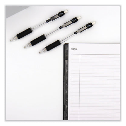 Zebra Z-Grip Mechanical Pencil, 0.7 mm, HB (#2.5), Black Lead, Clear/Black Grip Barrel, Dozen