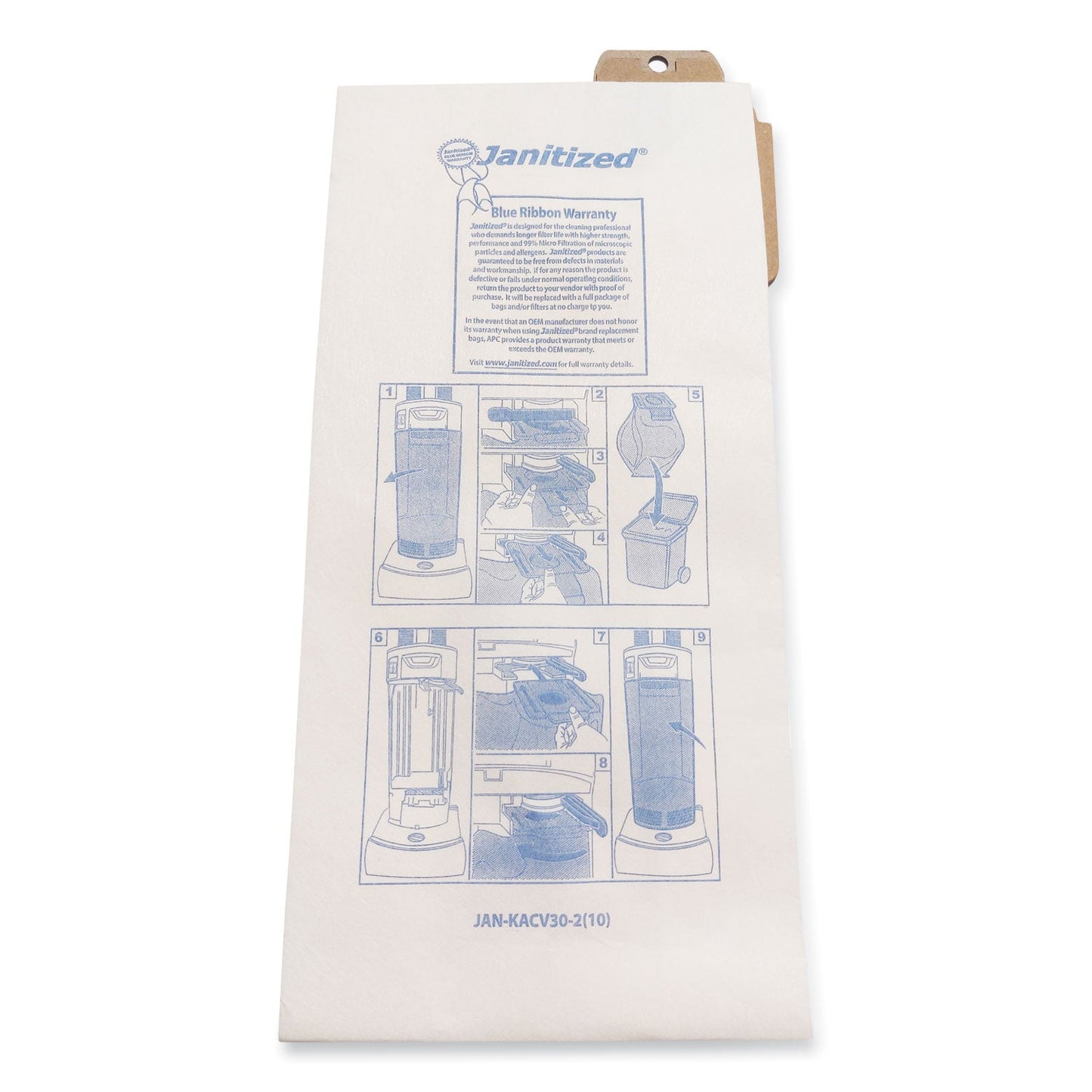 Janitized Vacuum Filter Bag Designed to Fit Karcher/Tornado CV30/1, CV38/1, CV48/2, 100/CT