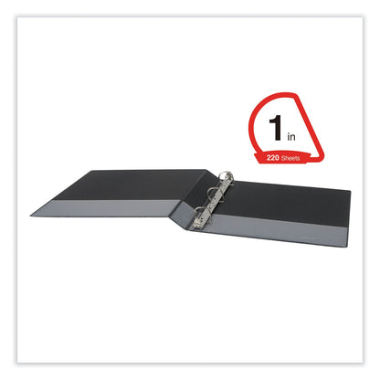 Universal Slant D-Ring View Binder, 3 Rings, 1" Capacity, 11 x 8.5, Black, 12/Carton