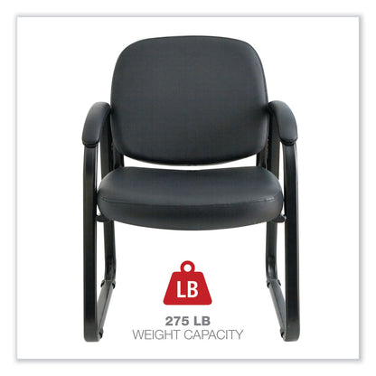 Alera Genaro Series Half-Back Sled Base Guest Chair, 25" x 24.80" x 33.66", Black