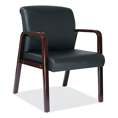 Alera Reception Lounge WL Series Guest Chair, 24.21" x 24.8" x 32.67", Black Seat/Back, Mahogany Base