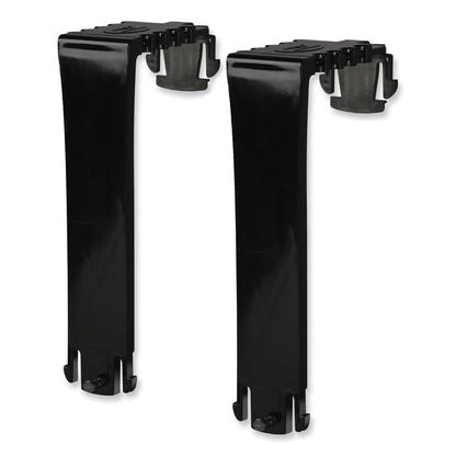 deflecto Two Break-Resistant Plastic Partition Brackets, For 2.63 to 4.13 Wide Partition Walls, Black, 2/Pack