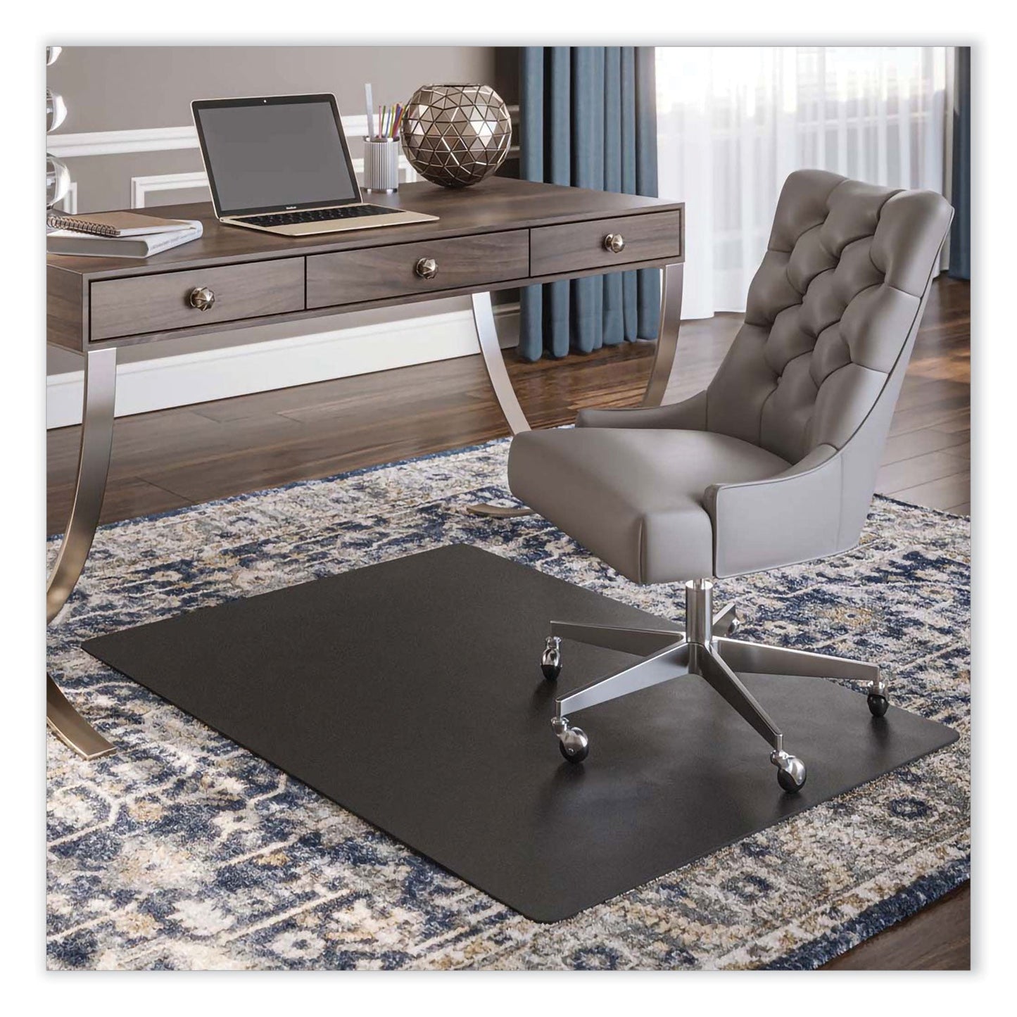 deflecto SuperMat Frequent Use Chair Mat for Medium Pile Carpet, 36 x 48, Rectangular, Black