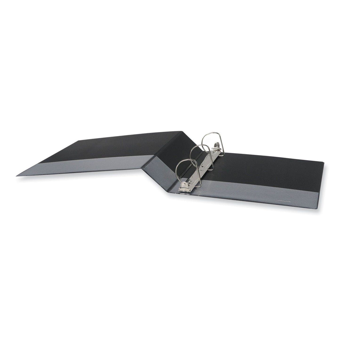 Universal Slant D-Ring View Binder, 3 Rings, 2" Capacity, 11 x 8.5, Black, 6/Carton