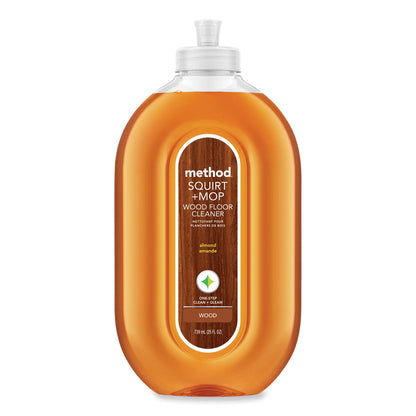 Method Squirt + Mop Wood Floor Cleaner, Almond Scent, 25 oz Squirt Bottle, 6/Carton