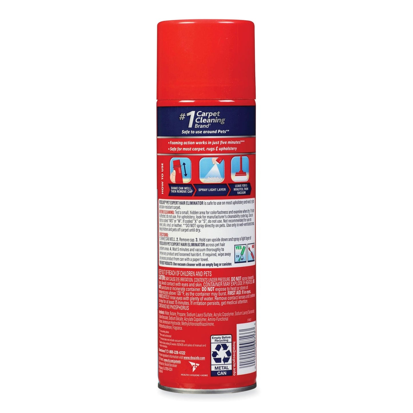 RESOLVE Pet Expert Hair Eliminator, Floral, 18 oz Aerosol Spray, 6/Carton