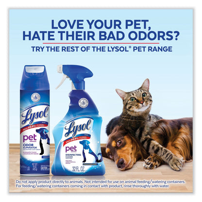 LYSOL Disinfectant Spray II Pet Odor Eliminator, Fresh, 15 oz Aerosol Spray, 12/Carton