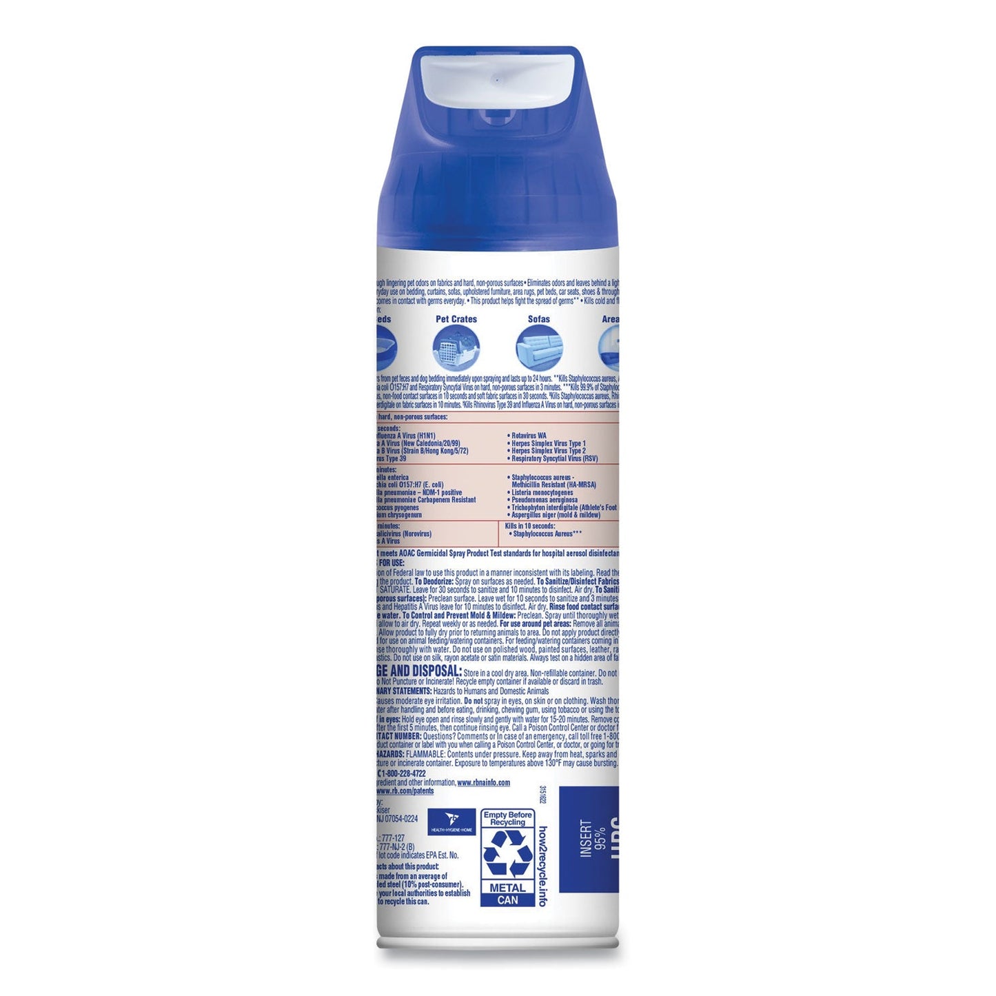 LYSOL Disinfectant Spray II Pet Odor Eliminator, Fresh, 15 oz Aerosol Spray, 12/Carton