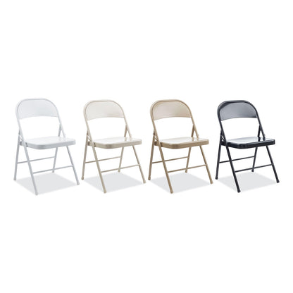 Alera Armless Steel Folding Chair, Supports Up to 275 lb, Gray, 4/Carton
