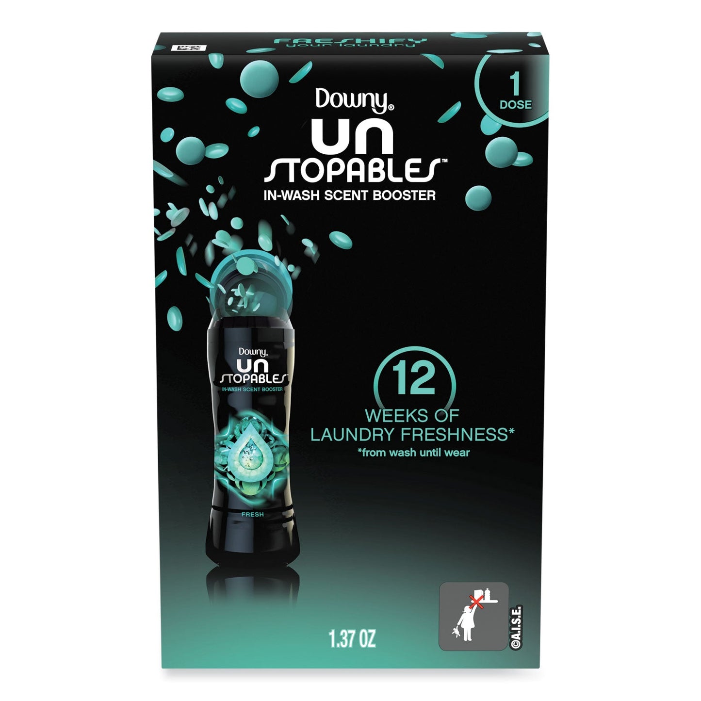 Downy Unstopables In-Wash Scent Booster Beads, For Coin Vending Machines, Fresh Scent, 1.37 oz Canister, 156/Carton