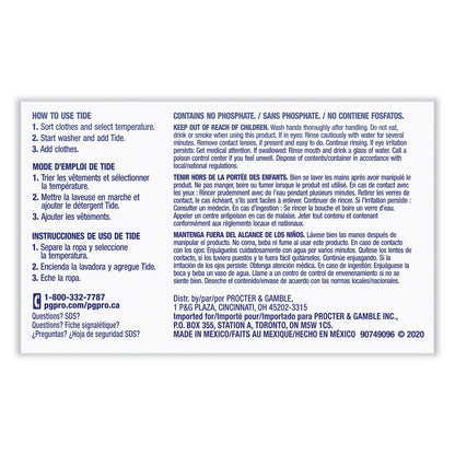 Tide Powder Laundry Detergent Plus Bleach, Original Scent, 1.4 oz Vending Box, 156/Carton