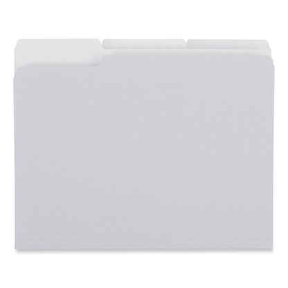 Universal Top Tab File Folders, 1/3-Cut Tabs: Assorted, Letter Size, 0.75" Expansion, Gray, 100/Box