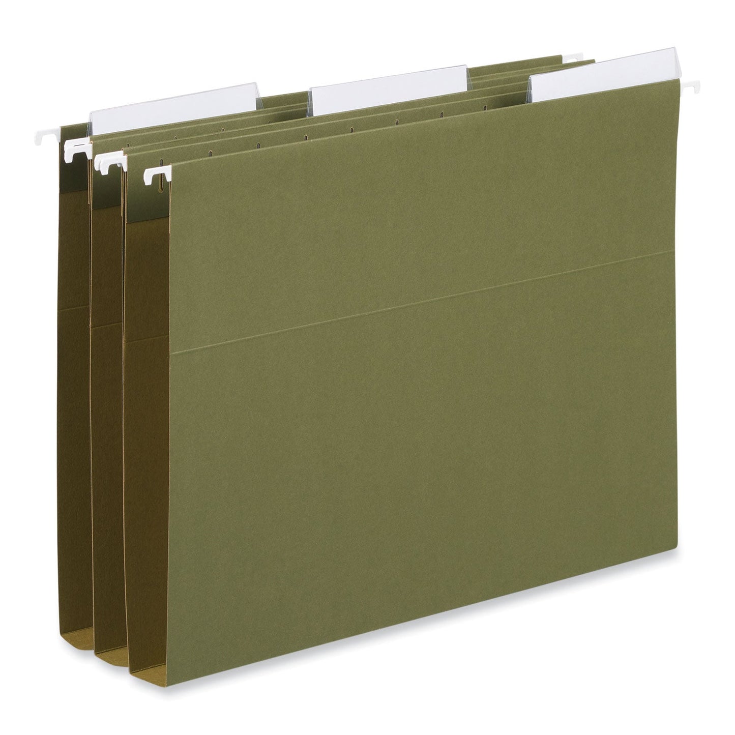 Universal Hanging File Folder Plastic Index Tabs, 1/3-Cut, Clear, 3.5" Wide, 25/Pack