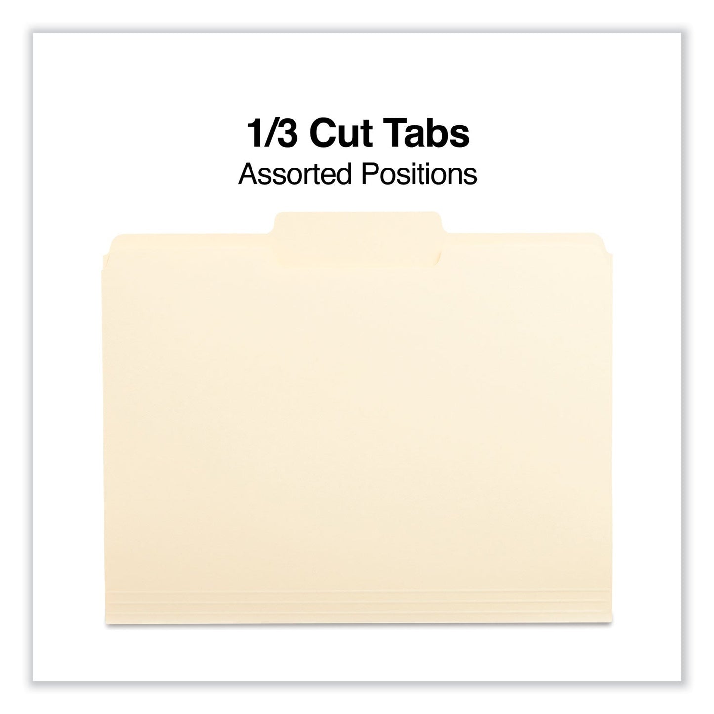 Universal Top Tab File Folders, 1/3-Cut Tabs: Center Position, Letter Size, 0.75" Expansion, Manila, 100/Box