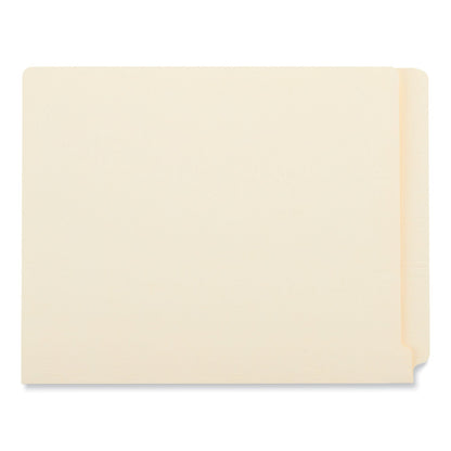 Universal Deluxe Reinforced End Tab Folders, 9" High Front, Straight Tabs, Letter Size, 0.75" Expansion, Manila, 100/Box