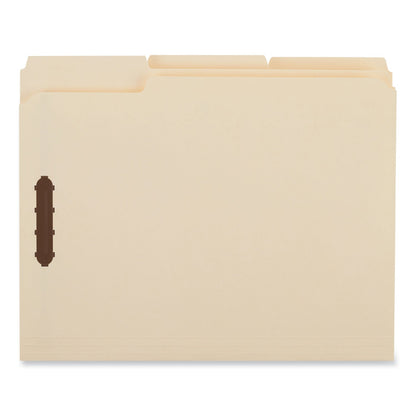 Universal Deluxe Reinforced Top Tab Fastener Folders, 2 Fasteners, Letter Size, Manila Exterior, 50/Box