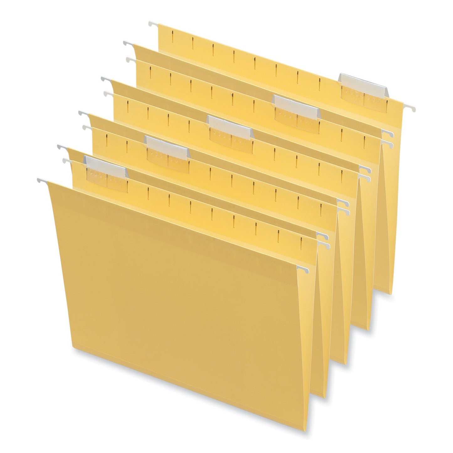 Universal Deluxe Bright Color Hanging File Folders, Letter Size, 1/5-Cut Tabs, Yellow, 25/Box