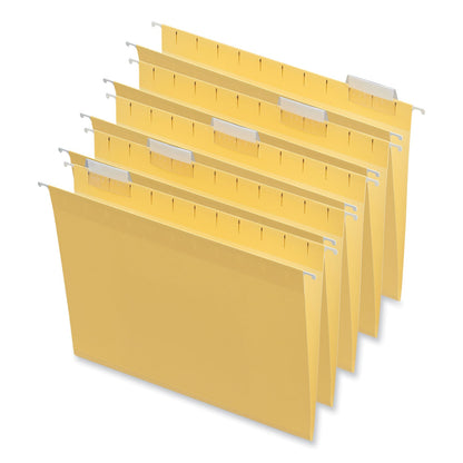 Universal Deluxe Bright Color Hanging File Folders, Letter Size, 1/5-Cut Tabs, Yellow, 25/Box
