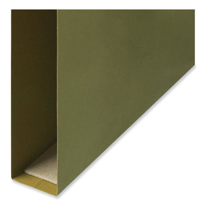 Universal Box Bottom Hanging File Folders, 1" Capacity, Legal Size, 1/5-Cut Tabs, Standard Green, 25/Box