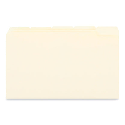 Universal Top Tab File Folders, 1/5-Cut Tabs: Assorted, Legal Size, 0.75" Expansion, Manila, 100/Box