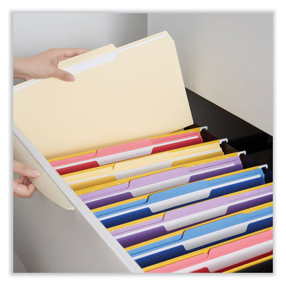 Universal Interior File Folders, 1/3-Cut Tabs: Assorted, Legal Size, 9.5-pt Manila, 100/Box