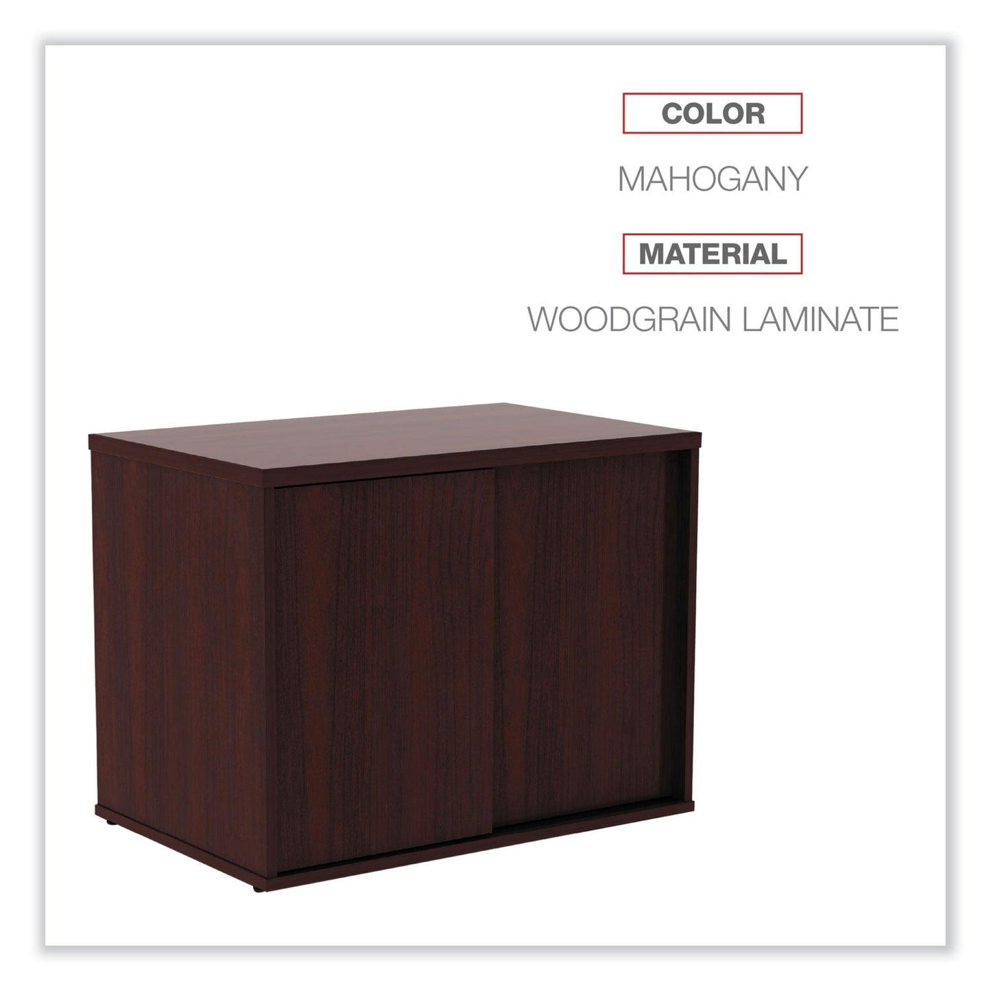 Alera Open Office Low Storage Cab Cred, 29 1/2w x 19 1/8d x 22 7/8h, Mahogany