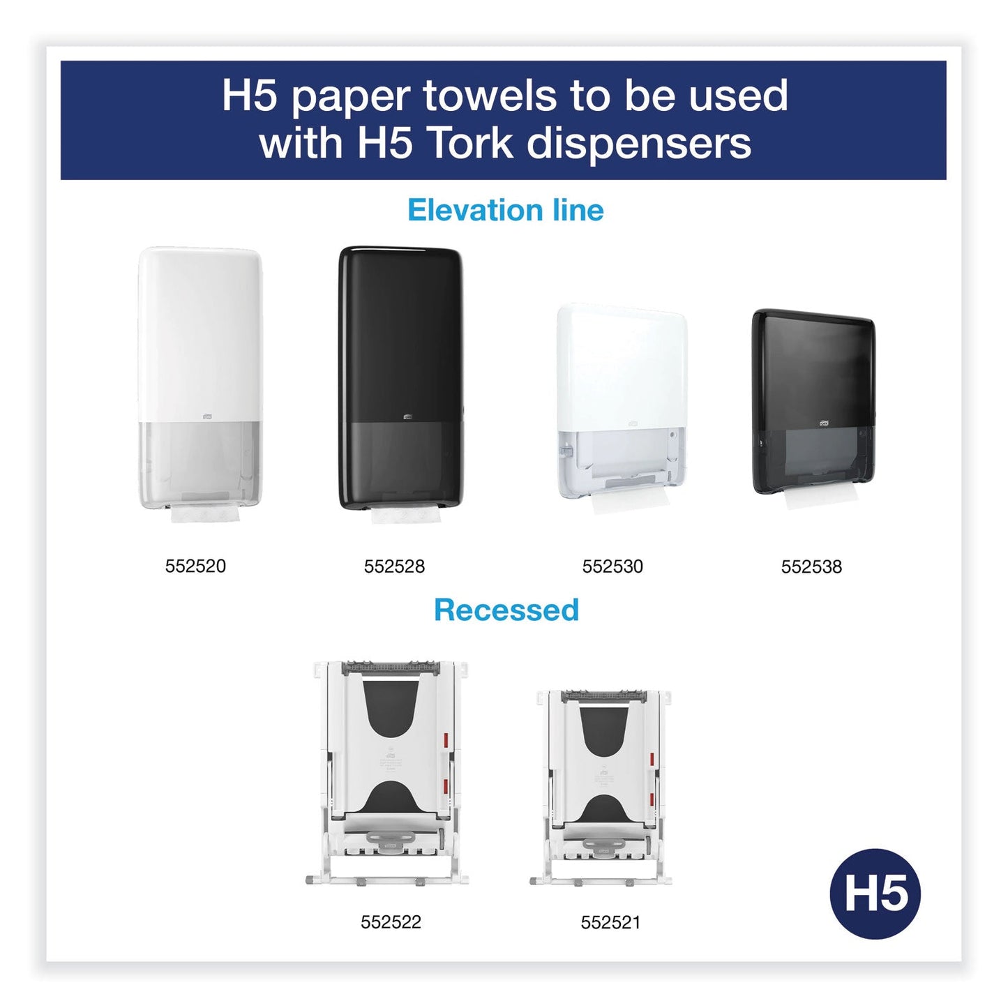 Tork PeakServe Continuous Hand Towel, 7.91 x 8.85, White, 410 Wipes/Pack, 12 Packs/Carton