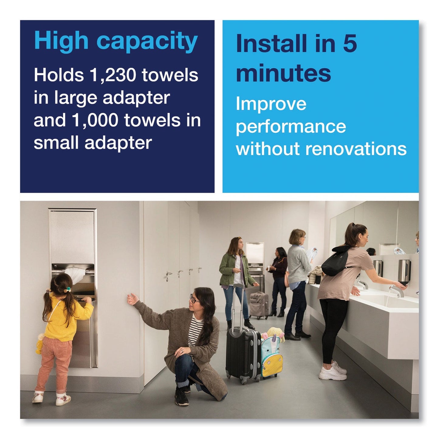Tork PeakServe Continuous Recessed Cabinet Hand Towel Adapter, 14.37 x 4.29 x 17.72, White