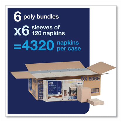 Tork Xpressnap Fit Interfold Dispenser Napkins, 2-Ply, 6.5 x 8.39, Natural, 120/Pack, 36 Packs/Carton
