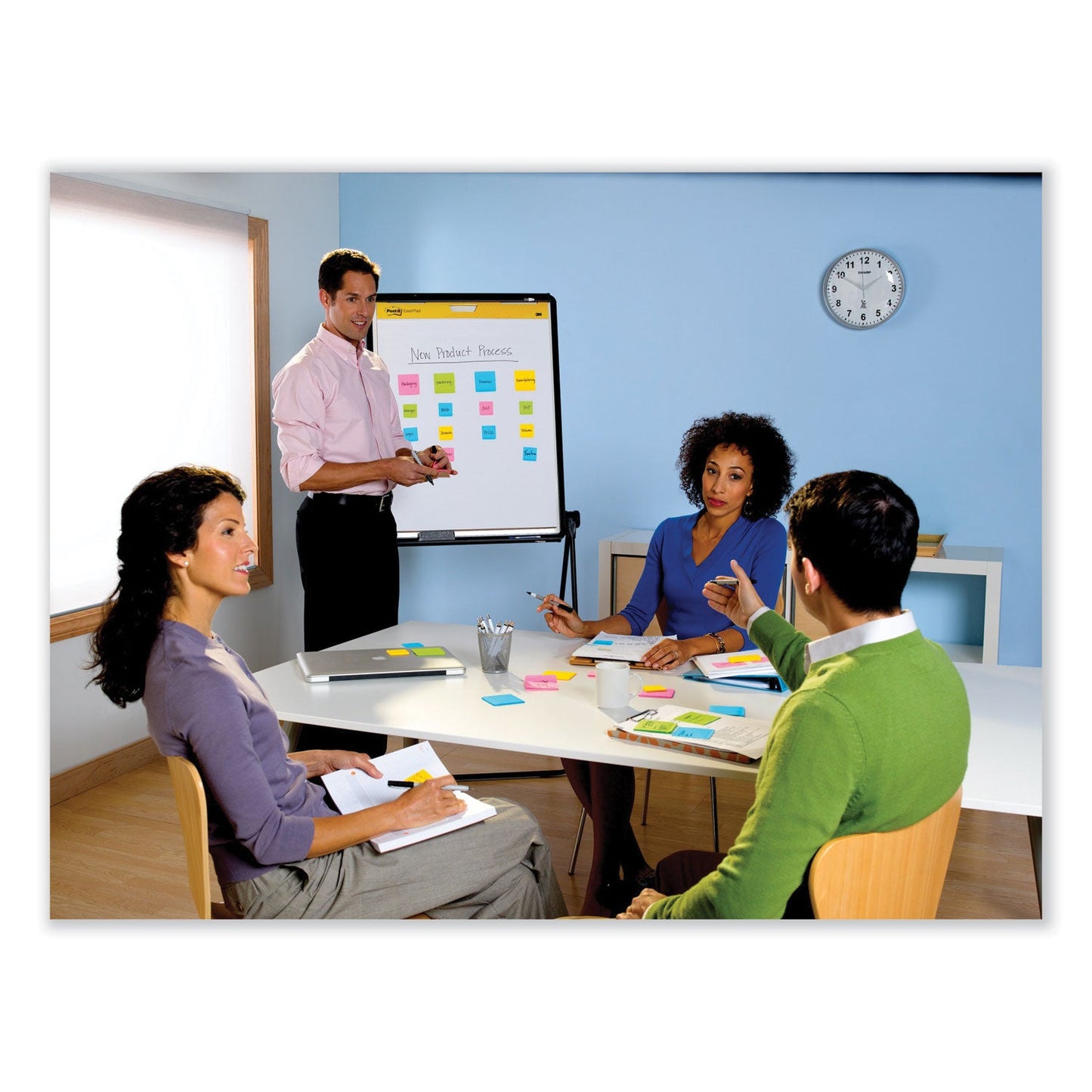 Post-it Full Stick Notes, 2" x 2", Energy Boost Collection Colors, 25 Sheets/Pad, 8 Pads/Pack