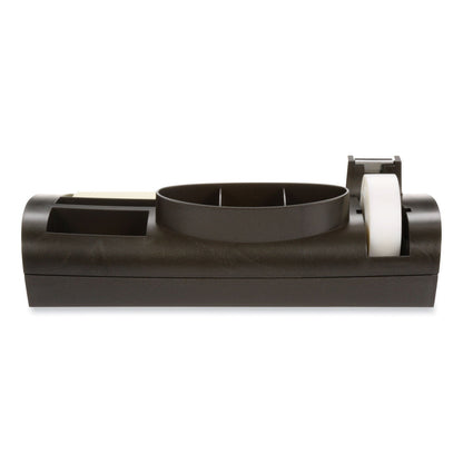 Post-it Notes Dispenser with Weighted Base, 9 Compartments, Plastic, 10.25 x 6.75 x 2.75, Black