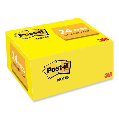 Post-it Original Pads in Canary Yellow, Value Pack, 1.38" x 1.88", 100 Sheets/Pad, 24 Pads/Pack